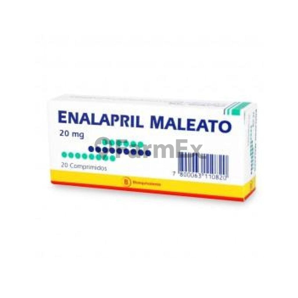 Enalapril 20 mg x 20 comprimidos Farmex-BanMedica-Persistente